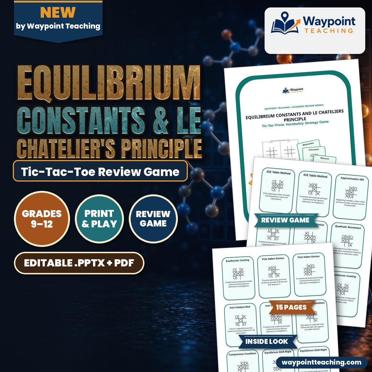 Equilibrium Constants & Le Chatelier's Principle Tic-Tac-Toe Review Game cover