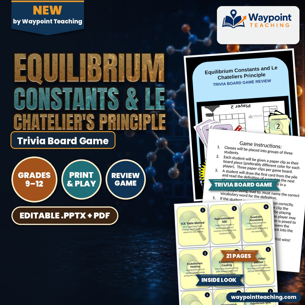 Equilibrium Constants & Le Chatelier's Principle Trivia Board Game cover