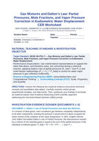Gas Mixtures and Dalton’s Law: Partial Pressures, Mole Fractions, and Vapor Pressure Correction in Eudiometric Water Displacement CER Phenomena Worksheet sample page