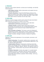 Hydrocarbons & Functional Groups 5E Lesson Plan sample page