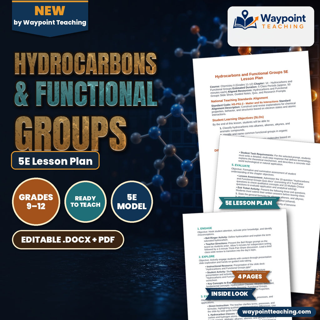 Hydrocarbons & Functional Groups 5E Lesson Plan cover