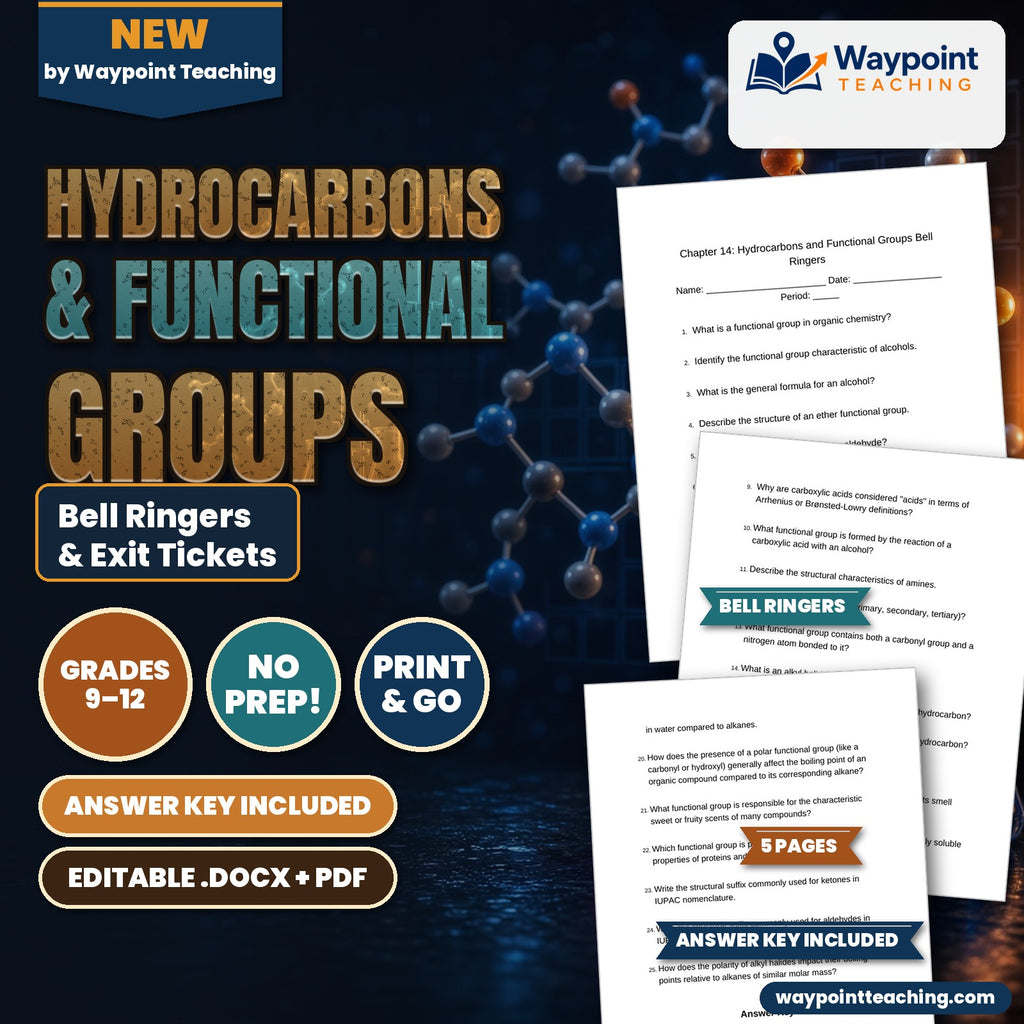 Hydrocarbons & Functional Groups Bell Ringers & Exit Tickets cover