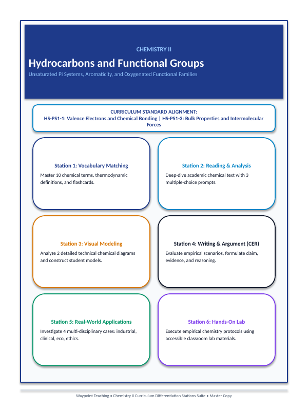 Hydrocarbons & Functional Groups Differentiation Stations sample page