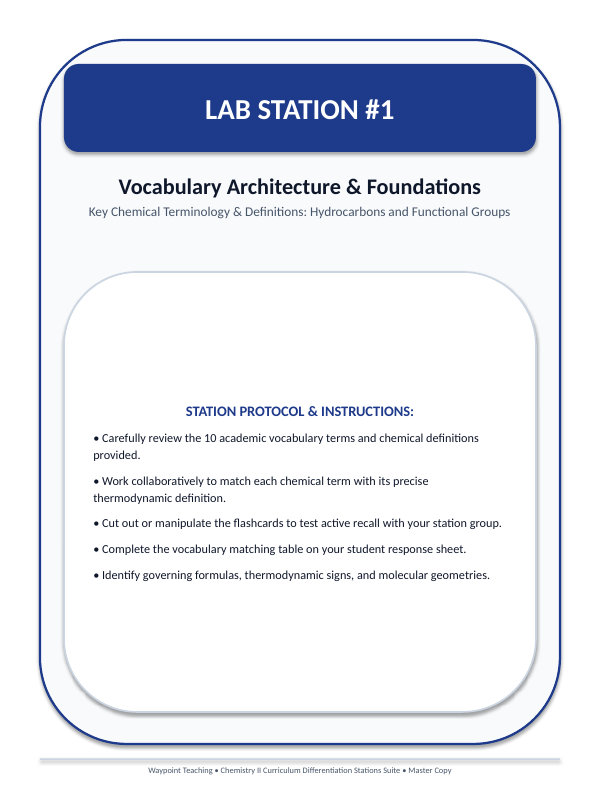 Hydrocarbons & Functional Groups Differentiation Stations sample page