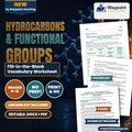 Hydrocarbons & Functional Groups Fill-in-the-Blank Vocabulary Worksheet cover