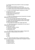 Hydrocarbons & Functional Groups Lesson Quiz sample page