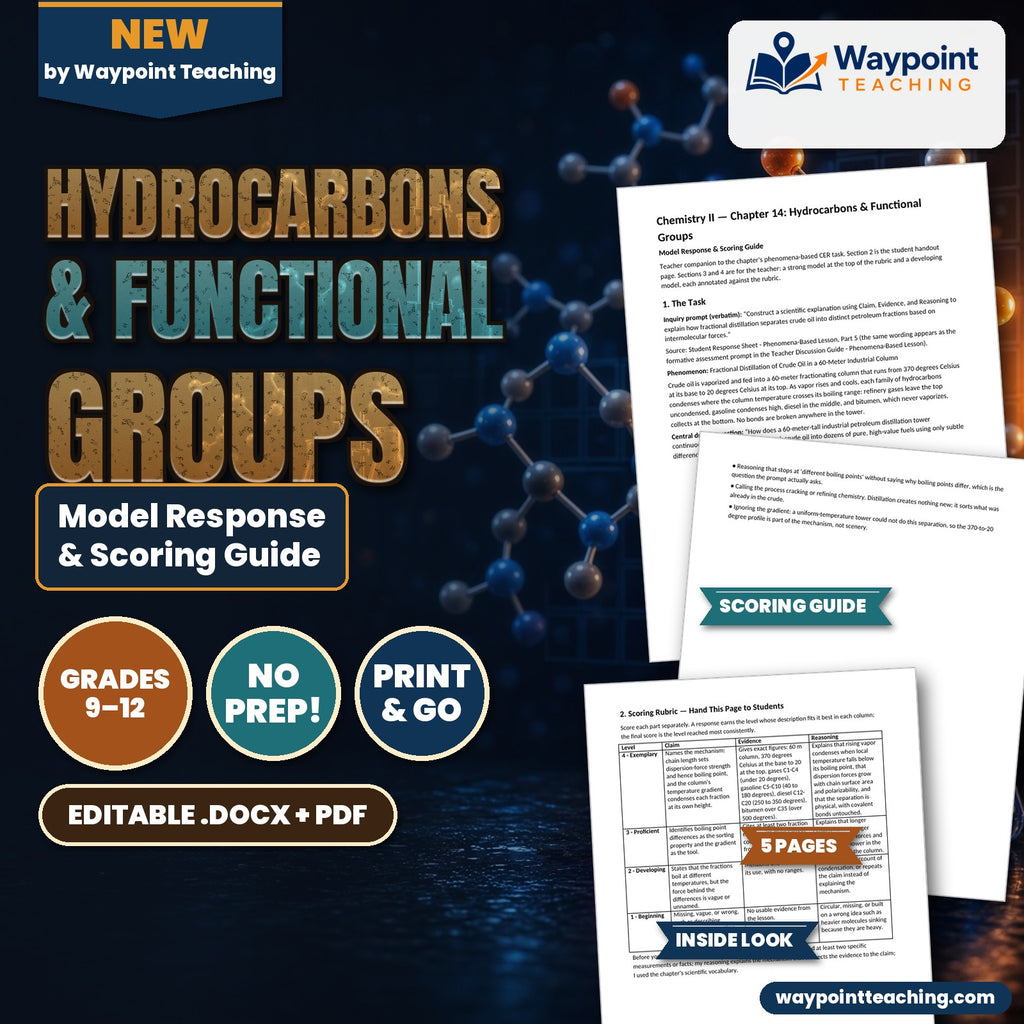 Hydrocarbons & Functional Groups Model Response & Scoring Guide cover
