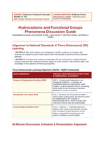 Hydrocarbons & Functional Groups Phenomena-Based Lesson: Continuous Thermal Separation of Complex Petroleum Hydrocarbon Mixtures in 60-Meter Industrial Fractionating Towers Teacher Discussion Guide sample page