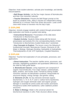 Introduction to Biochemistry 5E Lesson Plan sample page