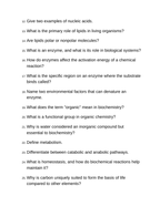 Introduction to Biochemistry Bell Ringers & Exit Tickets sample page