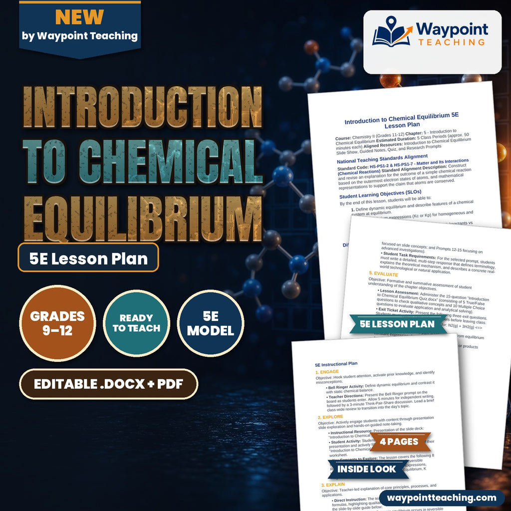 Introduction to Chemical Equilibrium 5E Lesson Plan cover