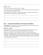 Introduction to Chemical Equilibrium Bell Ringers & Exit Tickets sample page