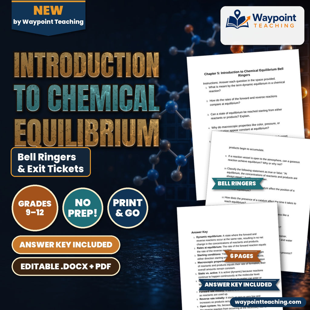 Introduction to Chemical Equilibrium Bell Ringers & Exit Tickets cover