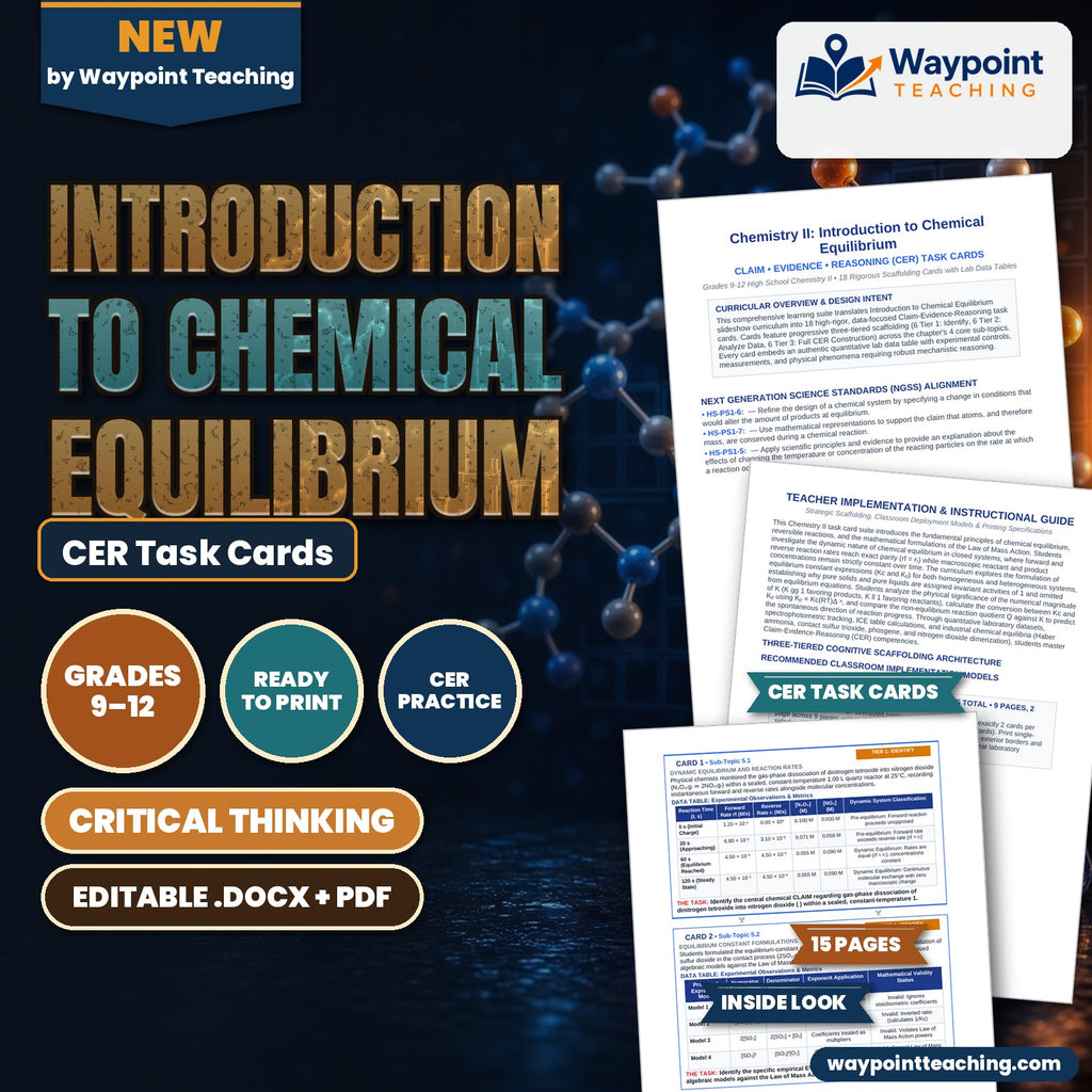 Introduction to Chemical Equilibrium CER Task Cards cover