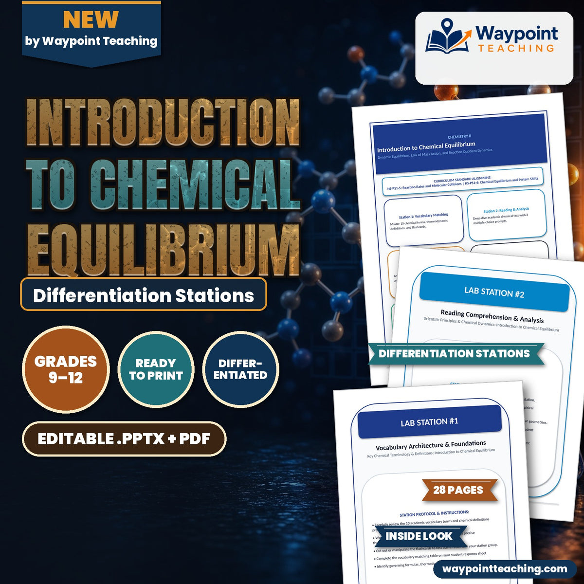 Introduction to Chemical Equilibrium Differentiation Stations cover