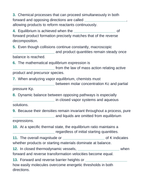 Introduction to Chemical Equilibrium Fill-in-the-Blank Vocabulary Worksheet sample page