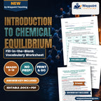 Introduction to Chemical Equilibrium Fill-in-the-Blank Vocabulary Worksheet cover