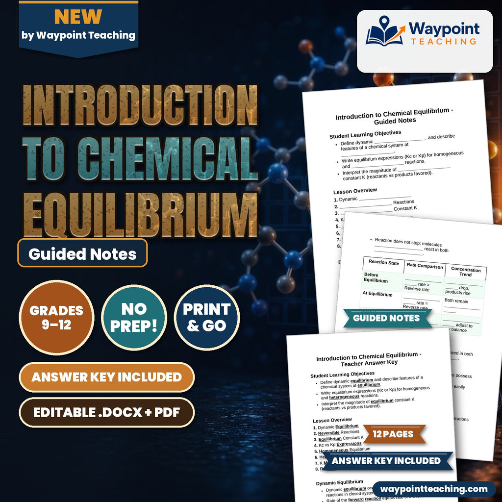 Introduction to Chemical Equilibrium Guided Notes cover