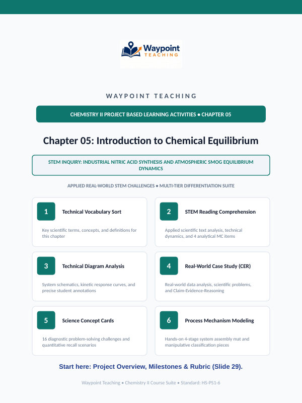 Introduction to Chemical Equilibrium Project-Based Learning Activity sample page