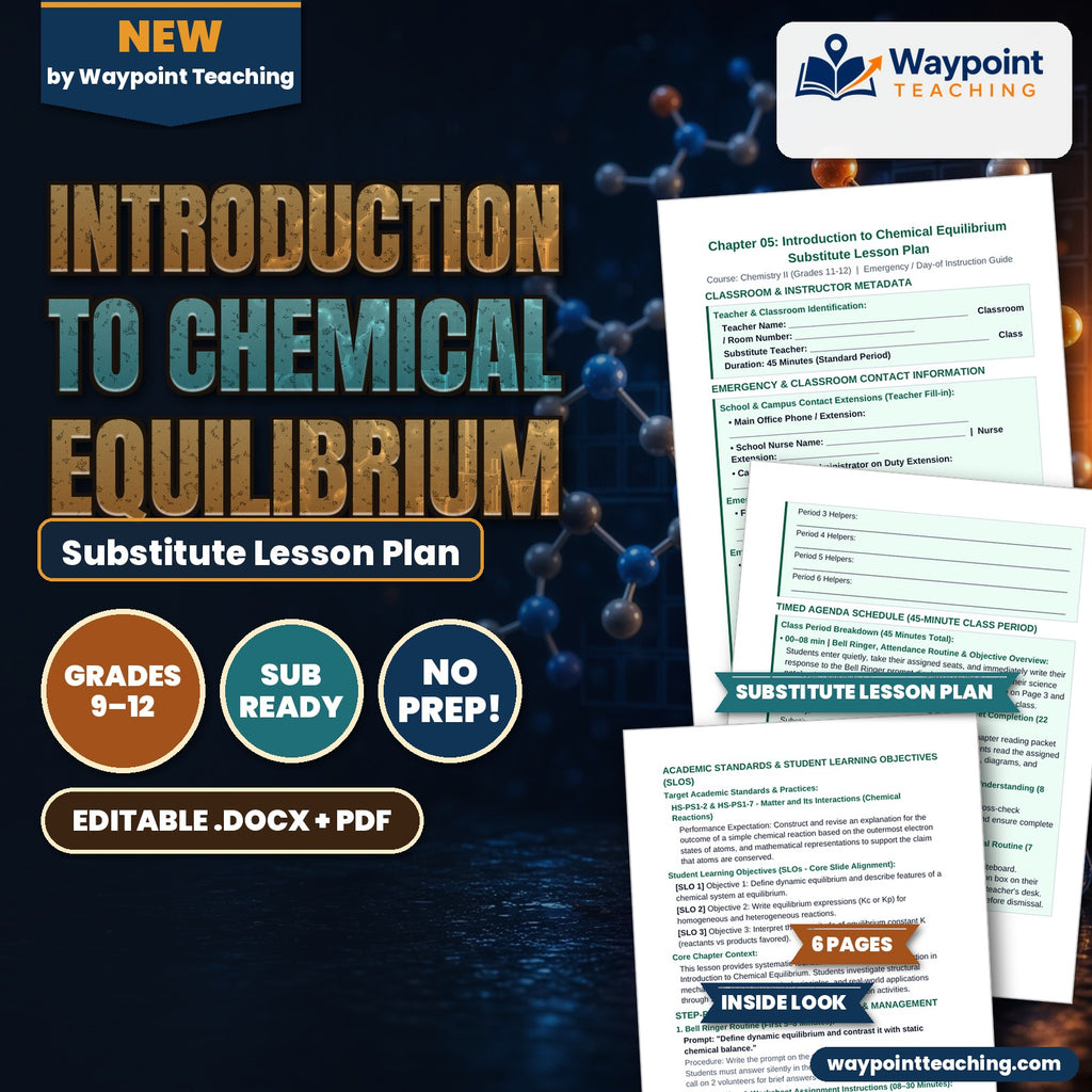 Introduction to Chemical Equilibrium Substitute Lesson Plan cover