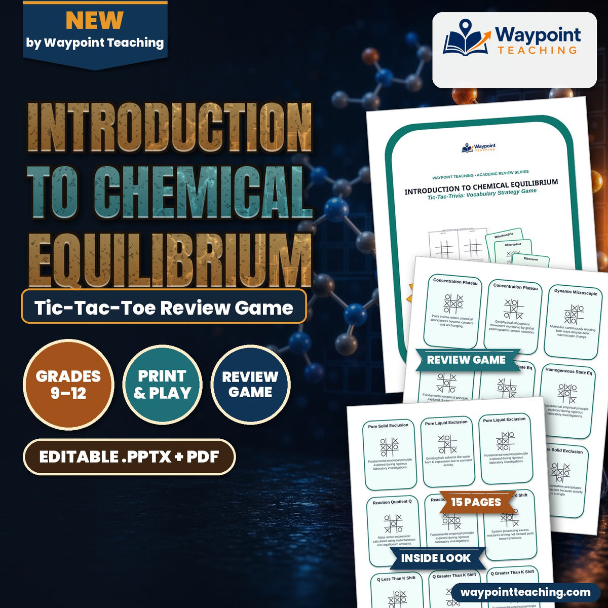Introduction to Chemical Equilibrium Tic-Tac-Toe Review Game cover