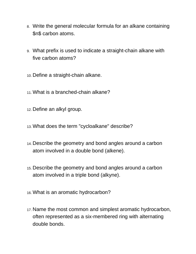 Introduction to Organic Compounds Bell Ringers & Exit Tickets sample page