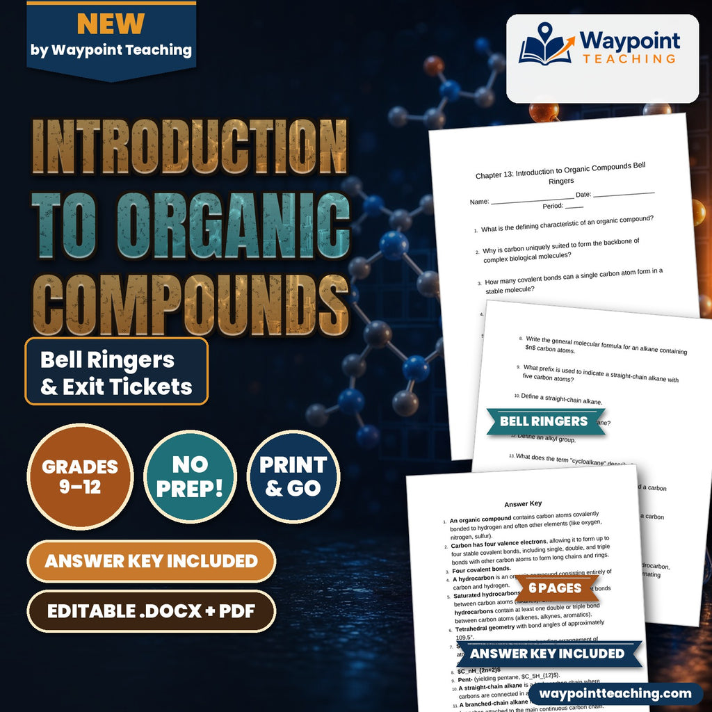 Introduction to Organic Compounds Bell Ringers & Exit Tickets cover