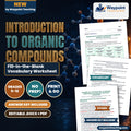 Introduction to Organic Compounds Fill-in-the-Blank Vocabulary Worksheet cover