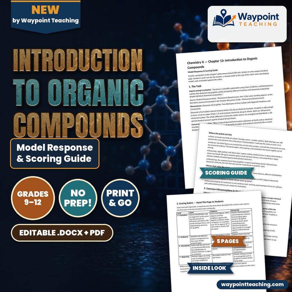 Introduction to Organic Compounds Model Response & Scoring Guide cover