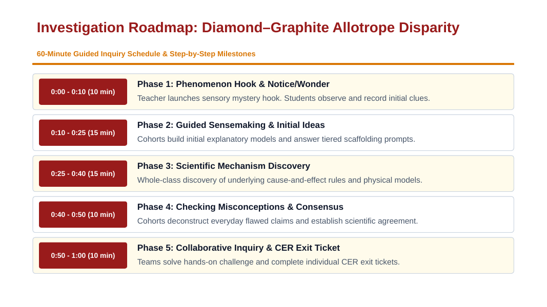 Introduction to Organic Compounds Scaffolded Phenomena-Based Lesson: Vast Hardness and Electrical Conductivity Disparity Between Pure Carbon Allotropes Diamond and Graphite Presentation sample page