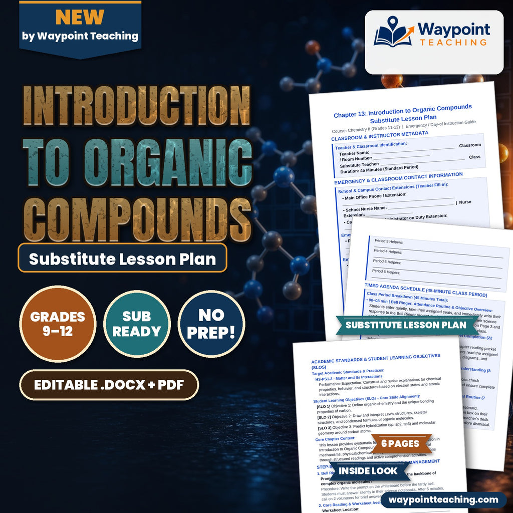 Introduction to Organic Compounds Substitute Lesson Plan cover