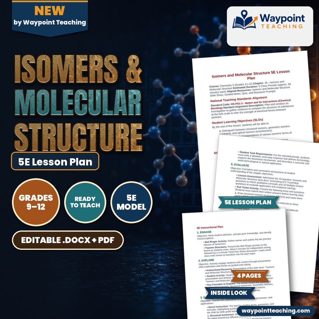 Isomers & Molecular Structure 5E Lesson Plan cover