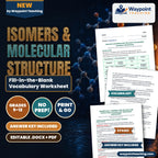 Isomers & Molecular Structure Fill-in-the-Blank Vocabulary Worksheet cover