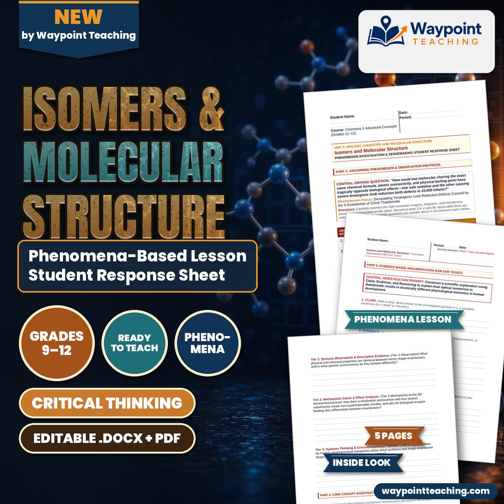 Isomers & Molecular Structure Phenomena-Based Lesson: Devastating Teratogenic Limb Reduction Defects Caused by the S-Enantiomer of Chiral Thalidomide Student Response Sheet cover