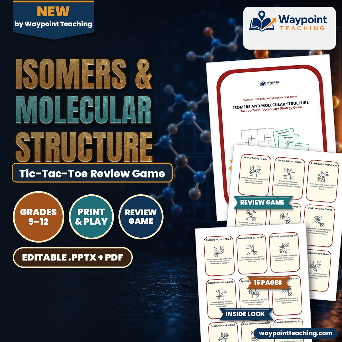 Isomers & Molecular Structure Tic-Tac-Toe Review Game cover