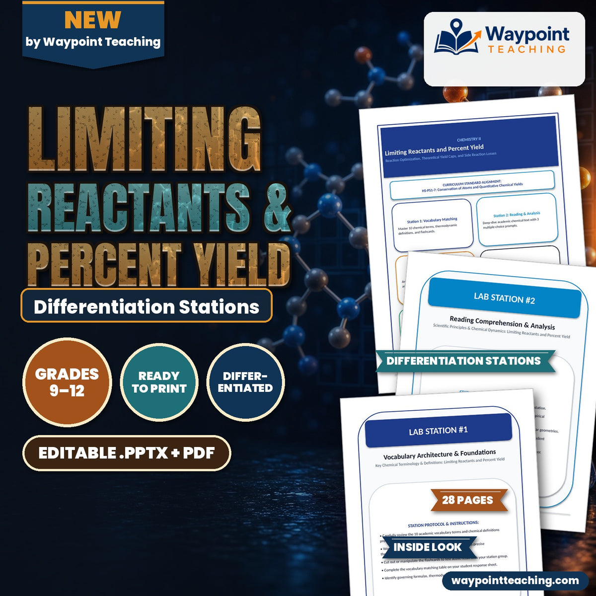 Limiting Reactants & Percent Yield Differentiation Stations cover