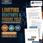 Limiting Reactants & Percent Yield Vocabulary Choice Board cover