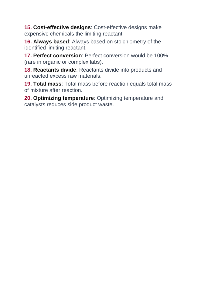 Limiting Reactants & Percent Yield Vocabulary Words & Definitions sample page