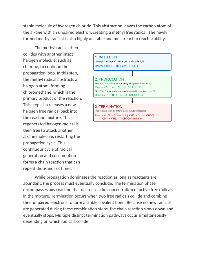 Modeling Free Radical Substitution Reactions in Alkanes Reading Worksheet sample page