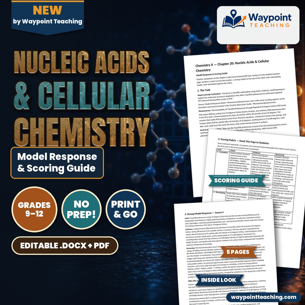 Nucleic Acids & Cellular Chemistry Model Response & Scoring Guide cover