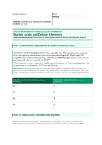 Nucleic Acids & Cellular Chemistry Phenomena-Based Lesson: Hyperthermal Enzyme Resilience of Thermus aquaticus Taq Polymerase in 95-Degree PCR Thermal Cycling Student Response Sheet sample page