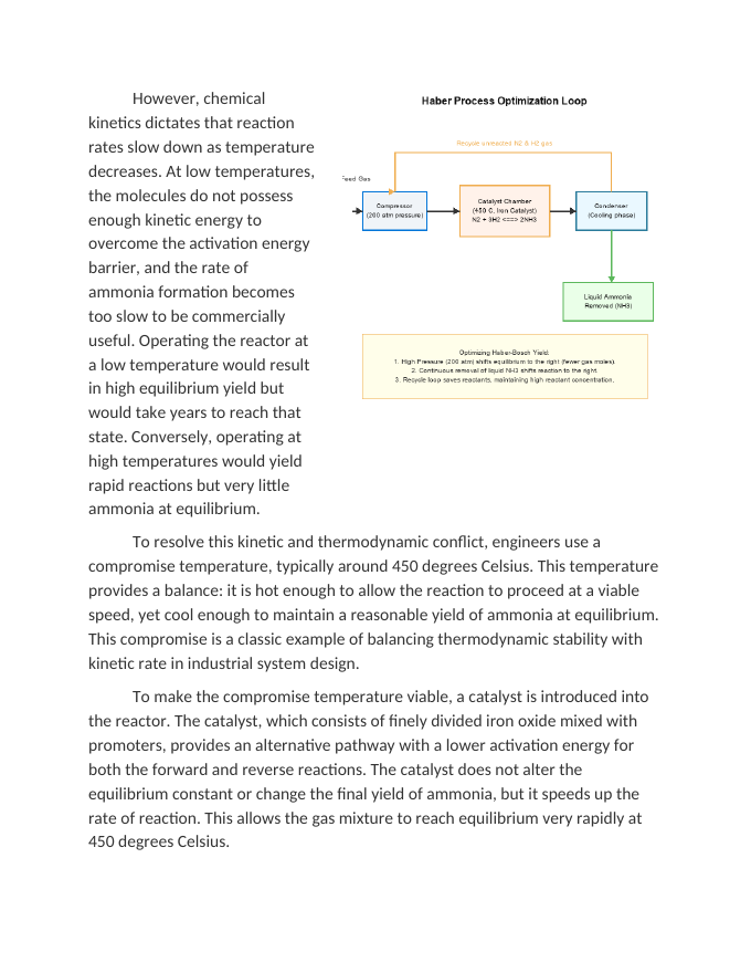 Optimizing the Haber Process for Ammonia Production Reading Worksheet sample page