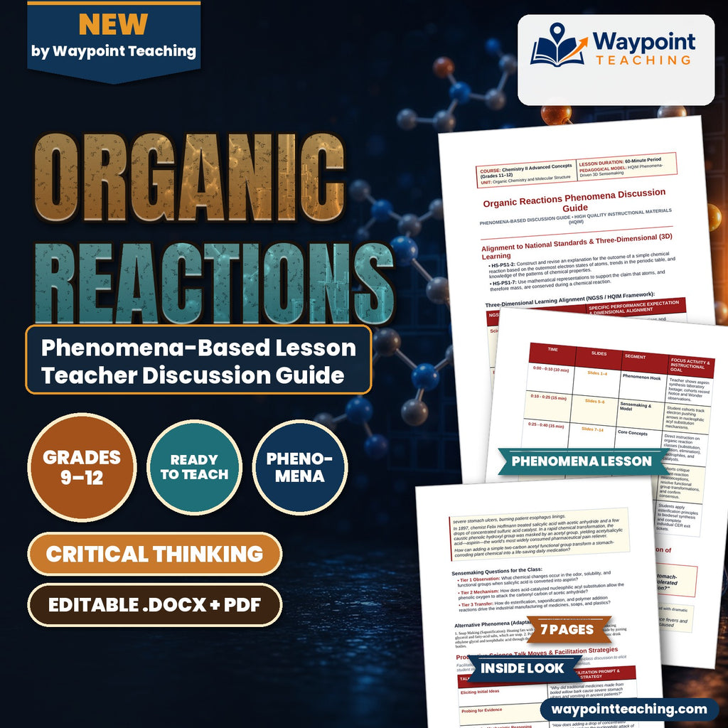 Organic Reactions Phenomena-Based Lesson: Acid-Catalyzed Acetylation of Willow Bark Salicylic Acid into Modern Aspirin Teacher Discussion Guide cover