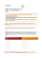 Organic Reactions Scaffolded Phenomena-Based Lesson: Acid-Catalyzed Acetylation of Willow Bark Salicylic Acid into Modern Aspirin Student Response Sheet sample page