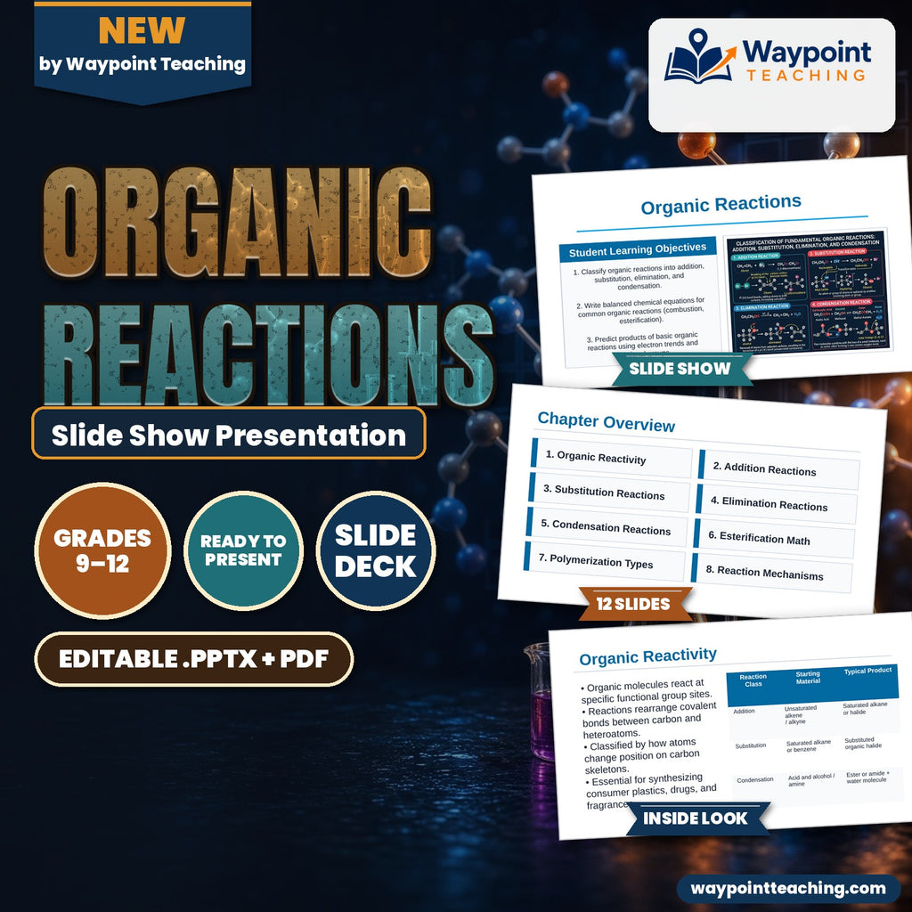 Organic Reactions Slide Show Presentation cover
