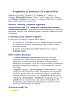 Properties of Solutions 5E Lesson Plan sample page