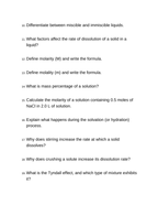 Properties of Solutions Bell Ringers & Exit Tickets sample page