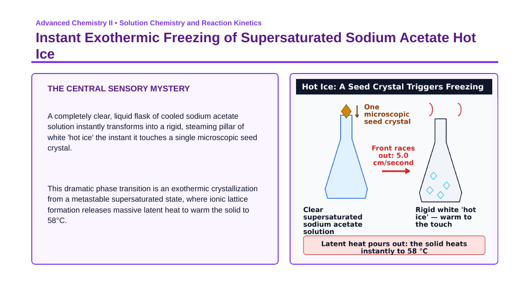 Properties of Solutions Phenomena-Based Lesson: Instant Exothermic Freezing of Supersaturated Sodium Acetate Hot Ice Presentation sample page