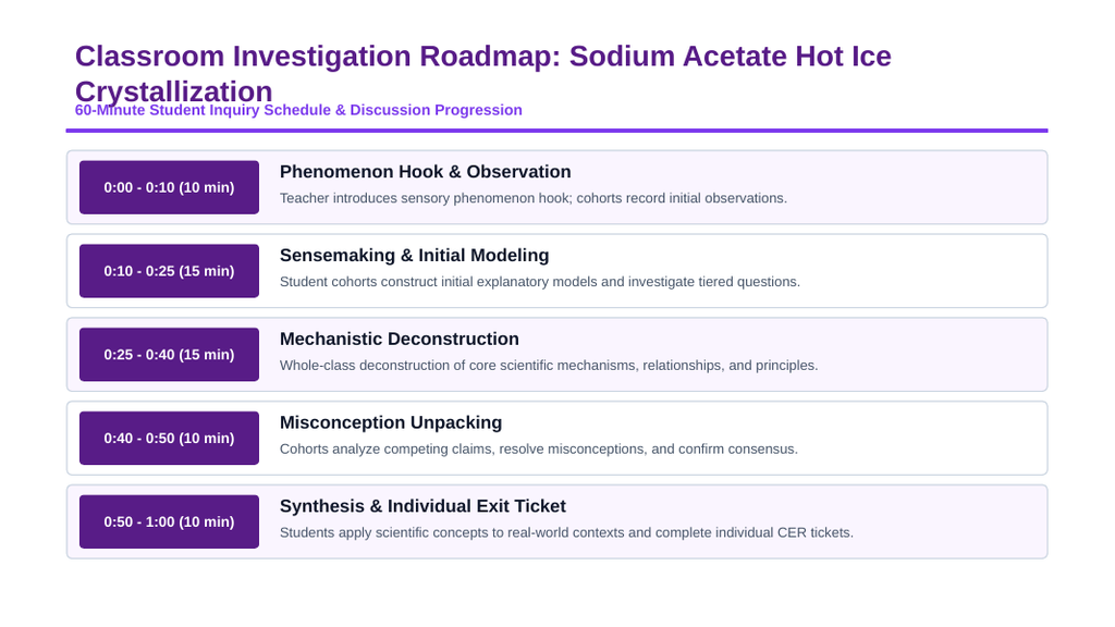 Properties of Solutions Phenomena-Based Lesson: Instant Exothermic Freezing of Supersaturated Sodium Acetate Hot Ice Presentation sample page