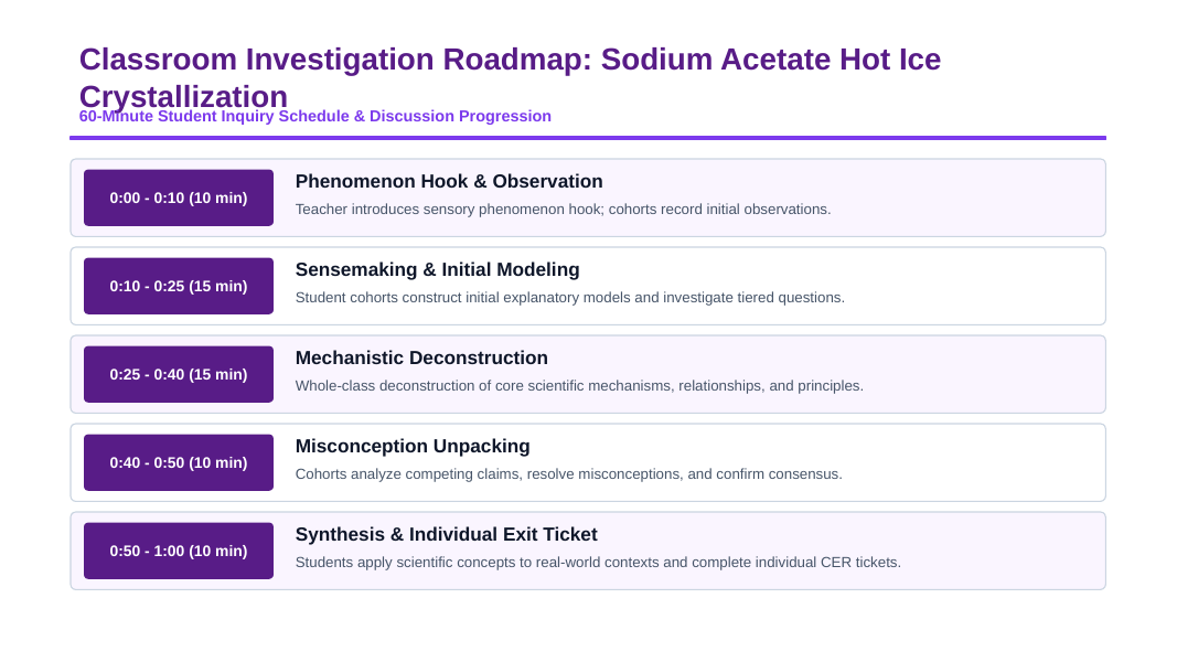 Properties of Solutions Phenomena-Based Lesson: Instant Exothermic Freezing of Supersaturated Sodium Acetate Hot Ice Presentation sample page